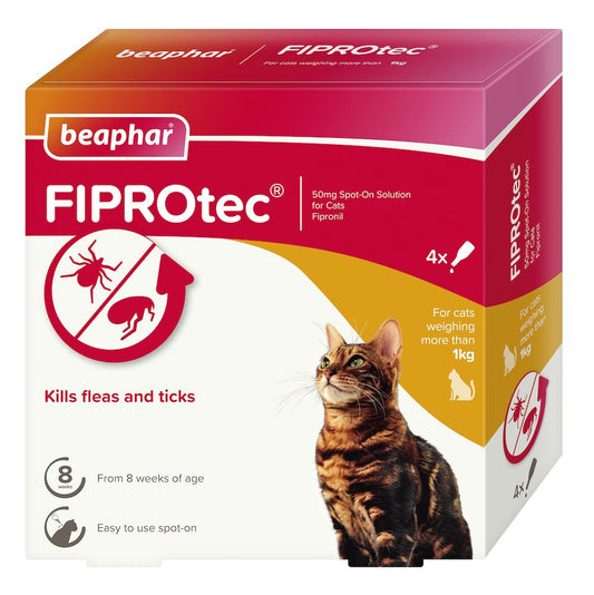 Beaphar Fiprotec Spot On Cat 50mg (4 Pipettes)