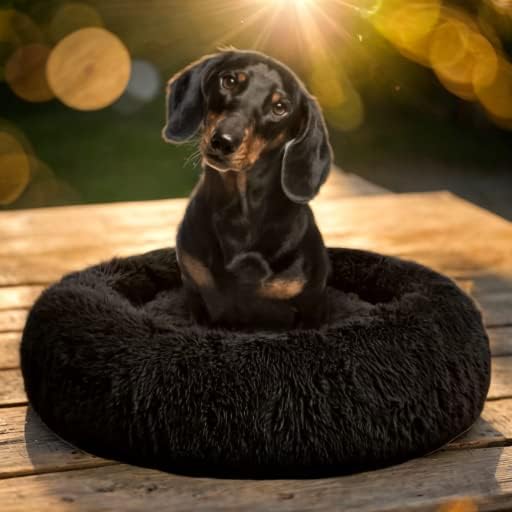 Redwood Black Donut Dog Bed Medium 80cm