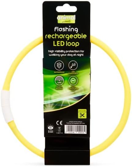 Animal Instincts Flashing Safety Rechargeable LED Loop Large Yellow 65cm