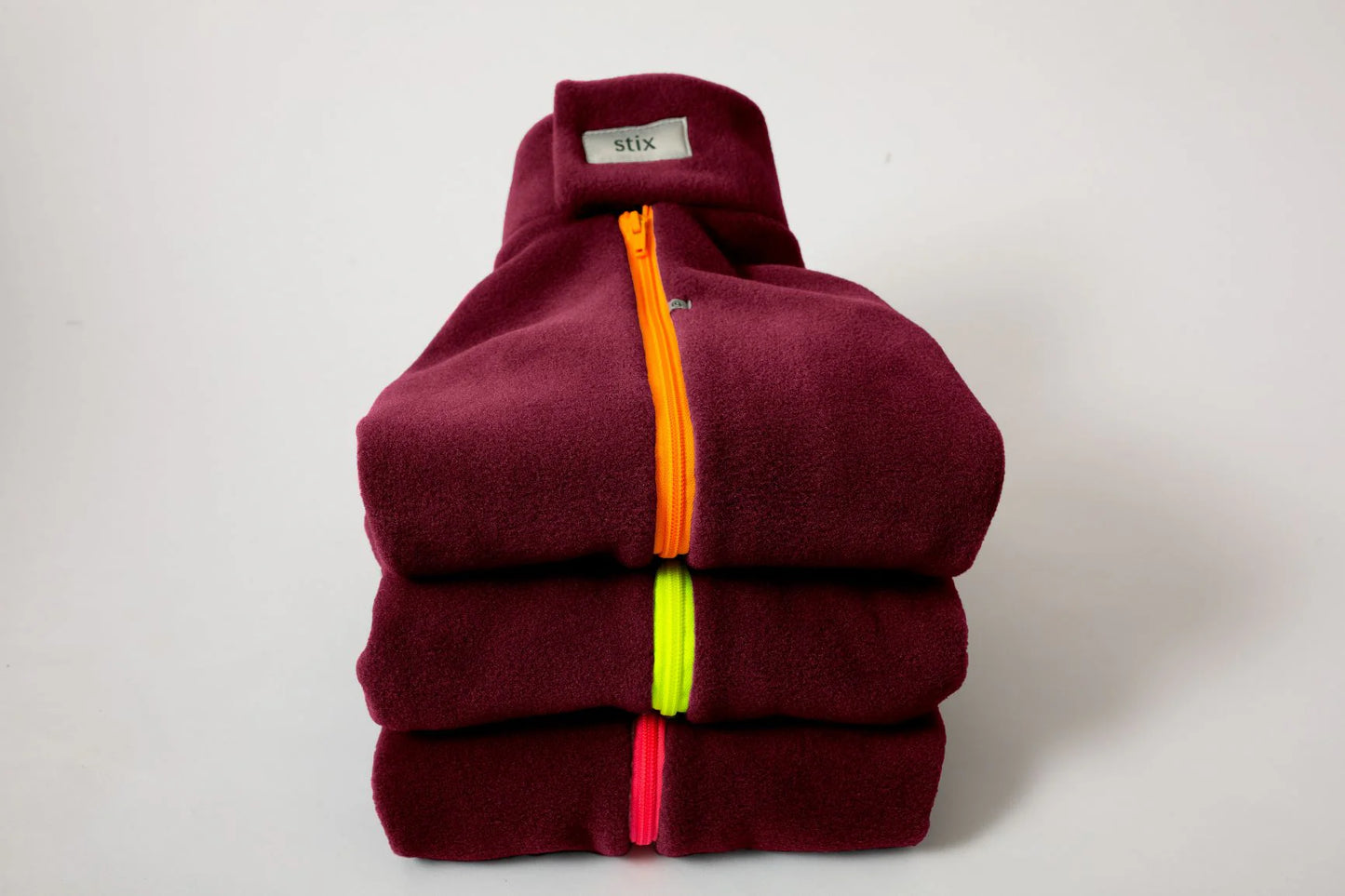 Stix Water Resistant Dog Fleece Burgundy Lime Zip Cockapoo (S)