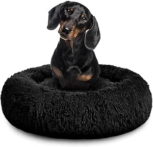 Redwood Black Donut Dog Bed Medium 80cm