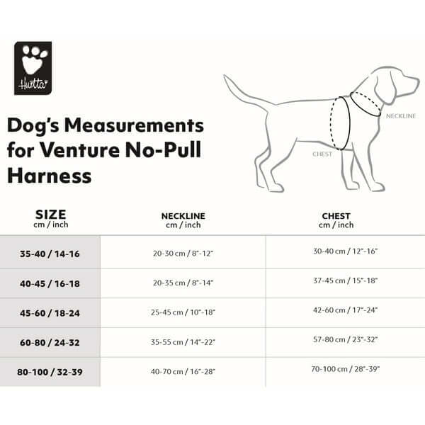 Hurtta Venture No-Pull Harness Shadow 40-45cm