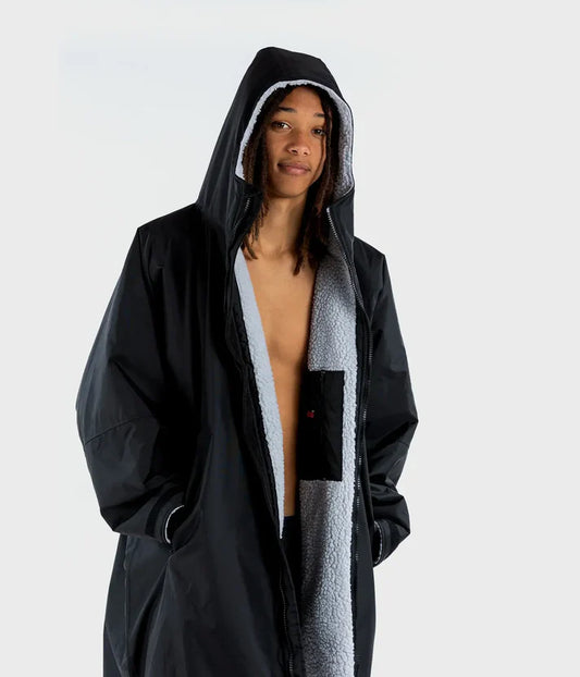 dryrobe Advance Long Sleeve Black Grey Large