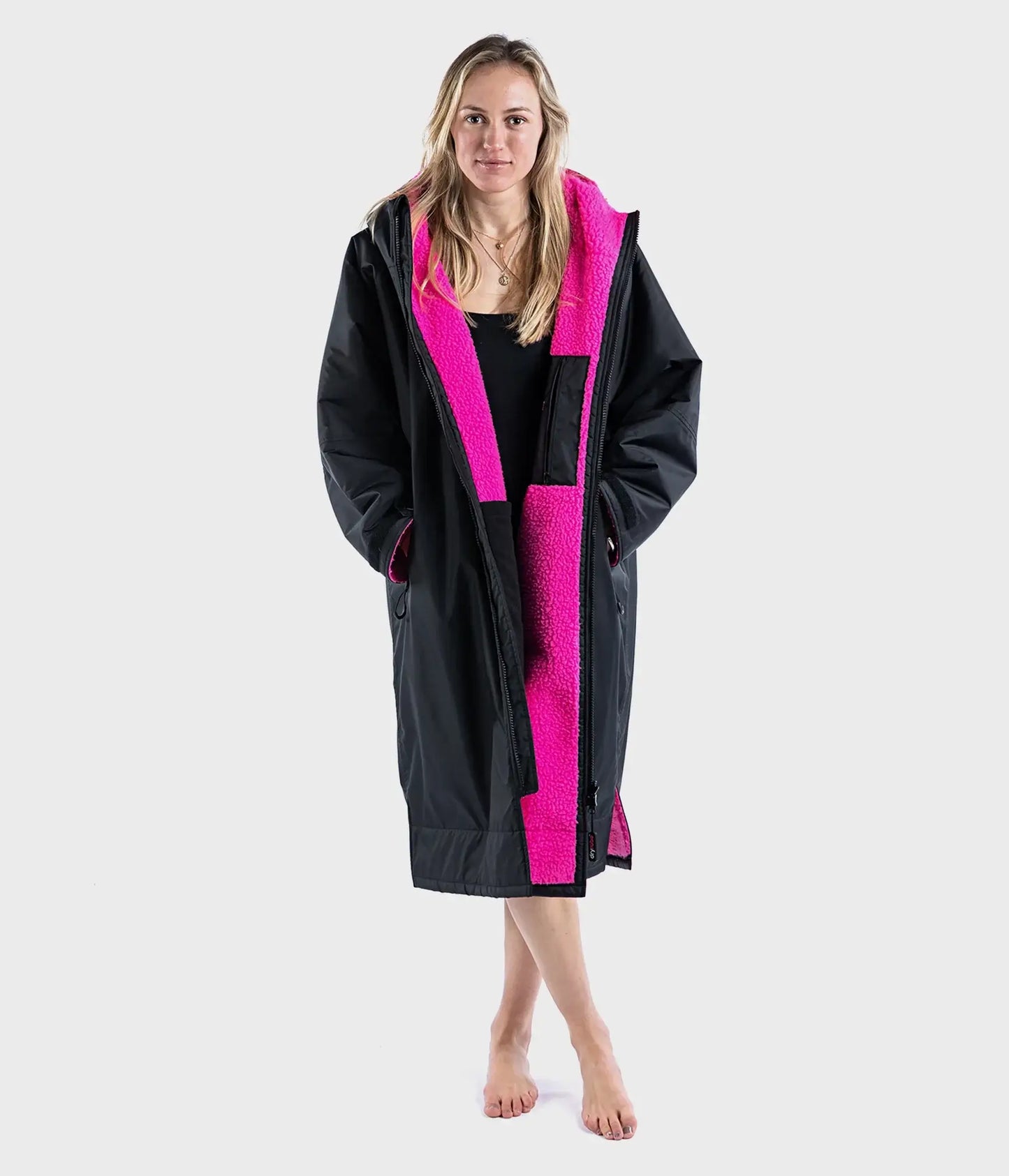 dryrobe Advance Long Sleeve Black Pink Small