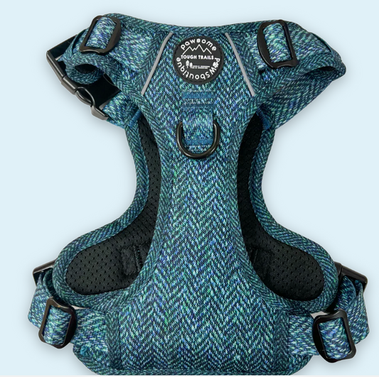 Pawsome Paws Tough Trails Harness - Country Teal - Small