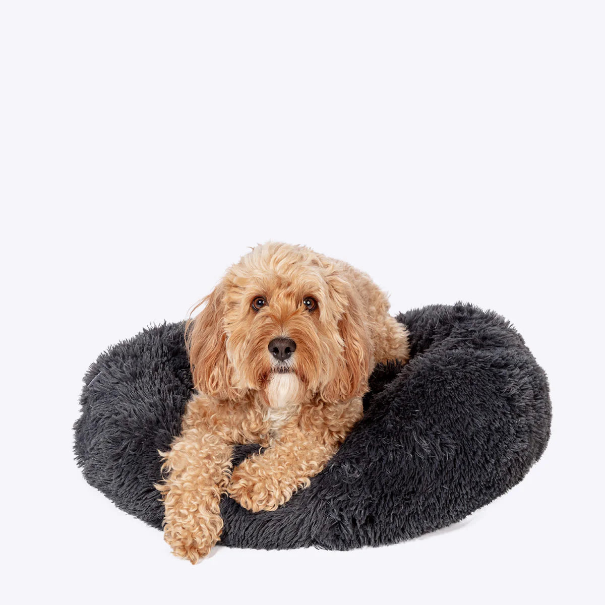 Danish Design Fluffy Donut Bed Dark Grey/Charcoal 65cm Small