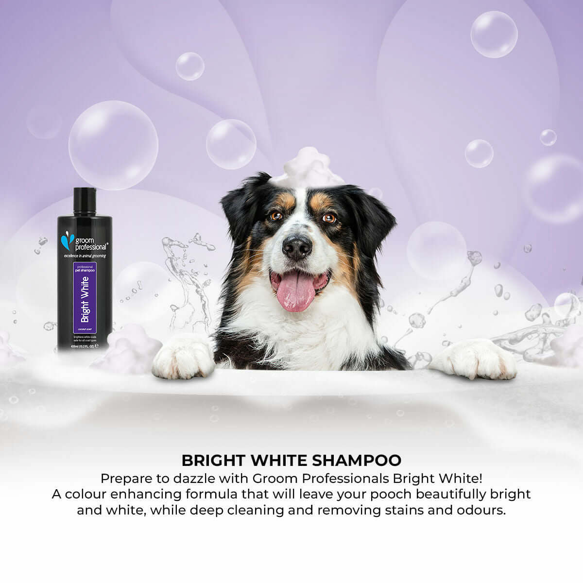 Groom Professional Bright White Shampoo 450ml