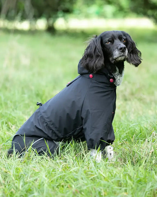 Hugo & Hudson Reflective Hooded Dog Overalls - Black M40