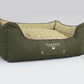 George Barclay Country Orthapedic Walled Dog Bed Olive Green Medium 75x60x30cm