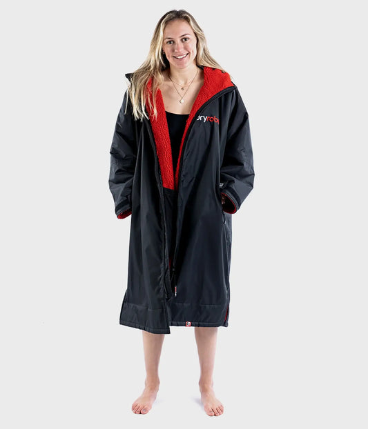 dryrobe Advance Long Sleeve Black Red Medium