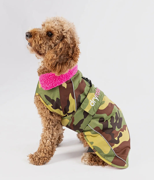 DryRobe Dog Green Camo Pink (XS)