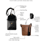 Barkworth Reeve Hackthorn Leather Dog Walking Bag Black