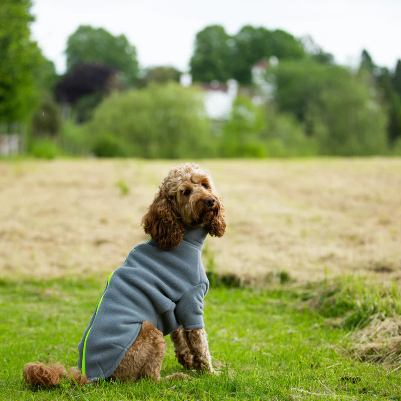 Stix Water Resistant Dog Fleece Burgundy with Lime Zip Cockapoo (M)