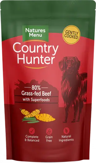 Natures Menu Country Hunter Grass Fed Beef Pouch (6pk)