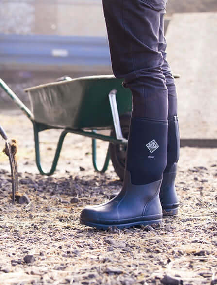 Cleaning muck outlet boots