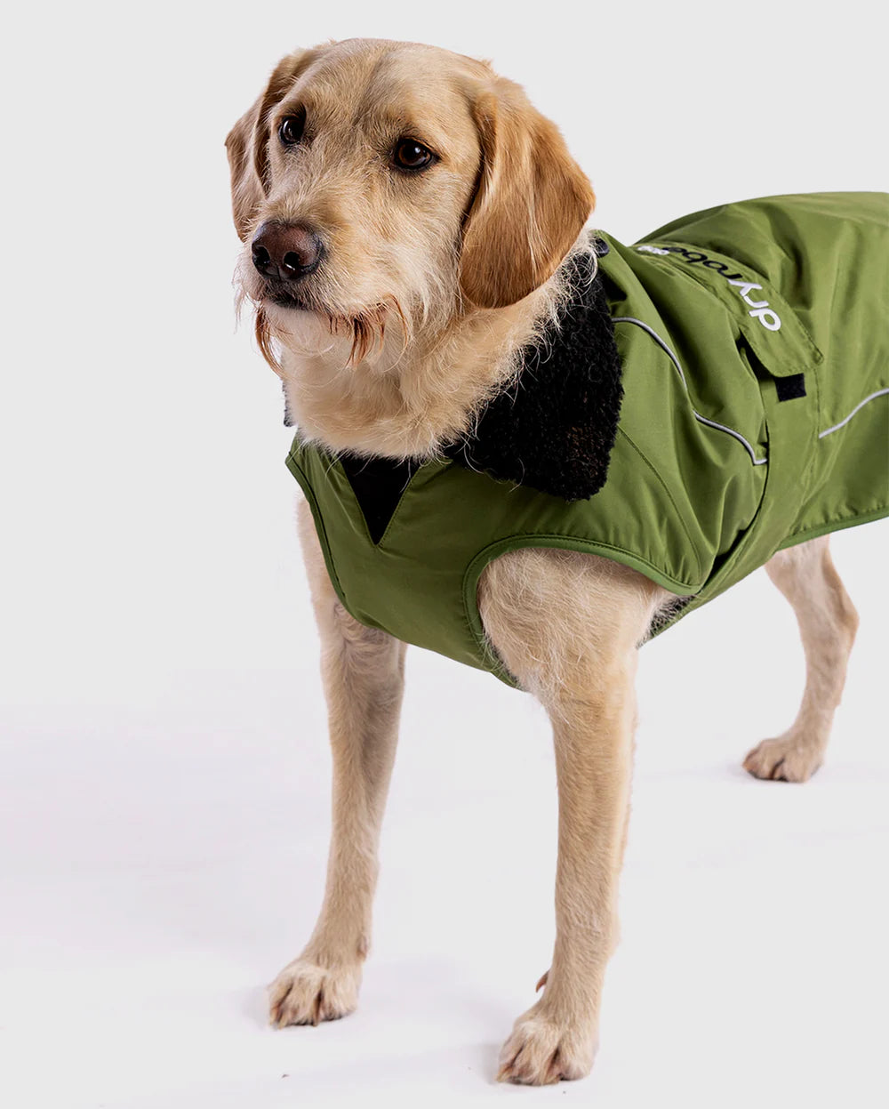 DryRobe Dog Robe Dog Coat Dark Green Black XL