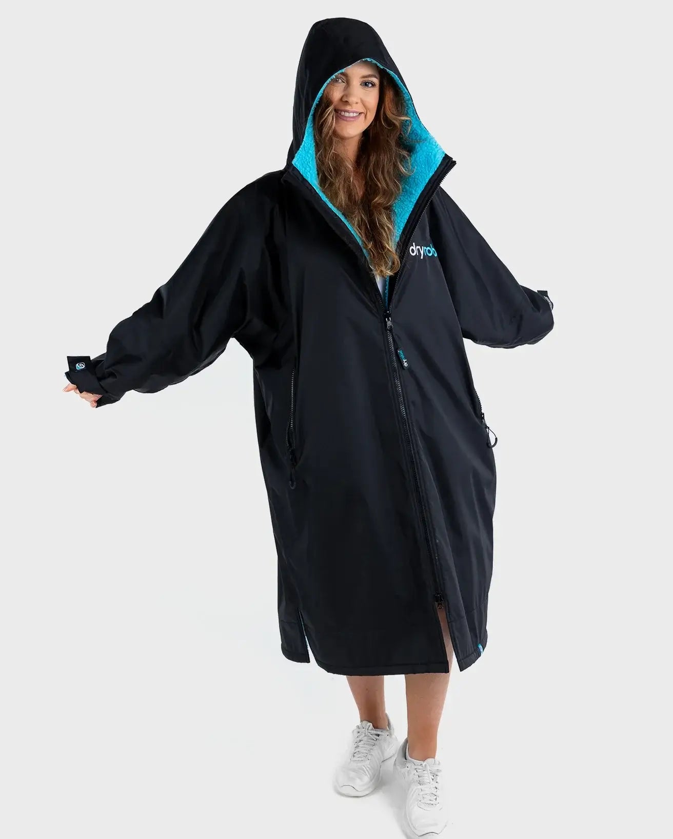 dryrobe Advance Long Sleeve Black Blue small