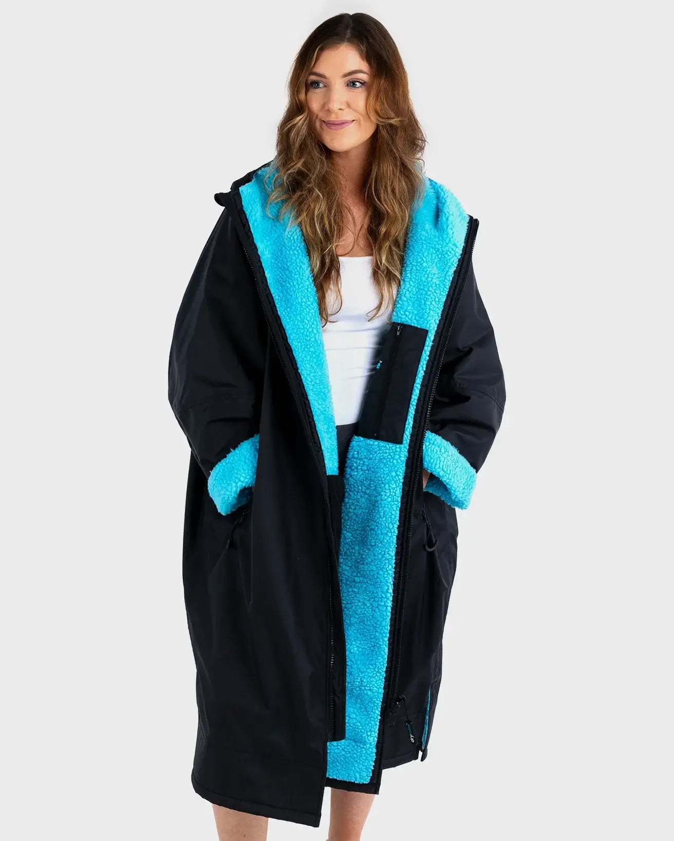 dryrobe Advance Long Sleeve Black Blue small