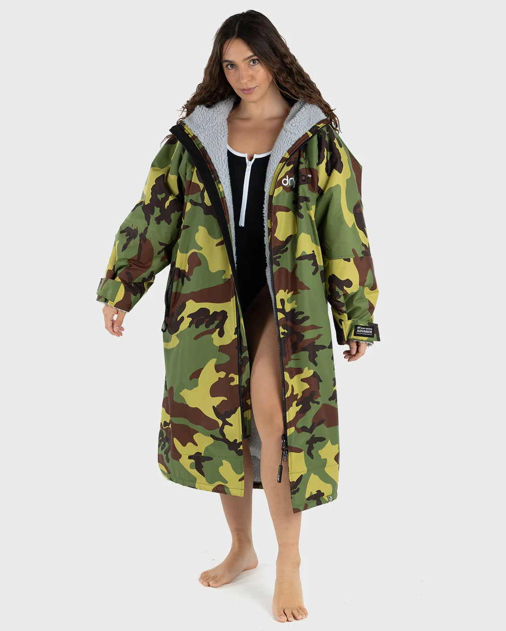 dryrobe Advance Long Sleeve  Camouflage Grey Medium