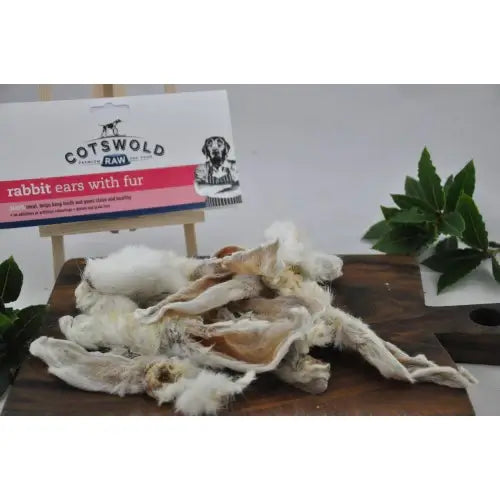 Cotswold Natural Dried Treat Rabbit Ears with Fur 100G