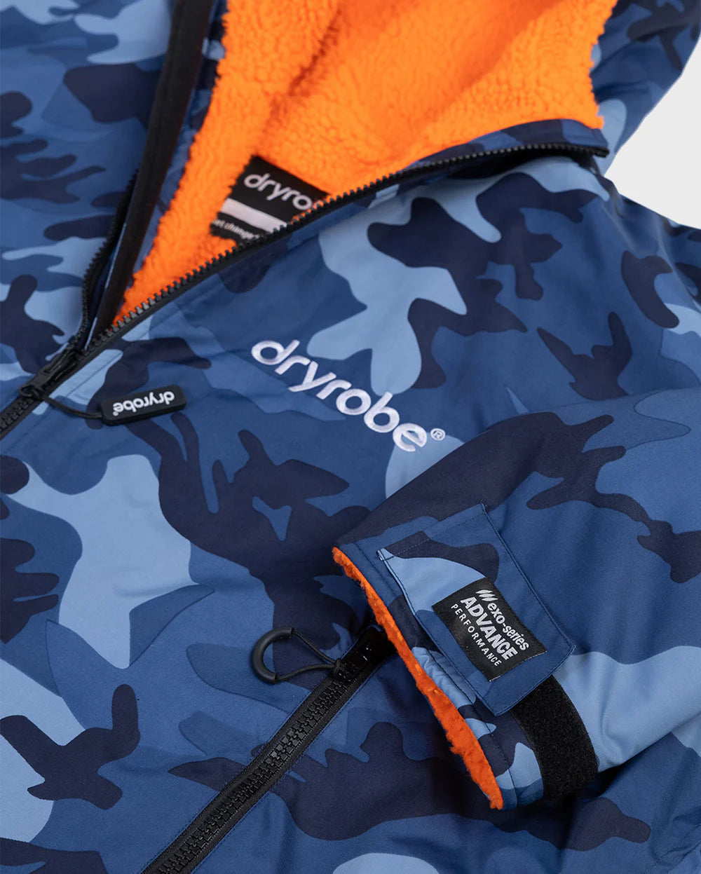 Dryrobe Advance Kids Blue Camo Orange Age 10-13