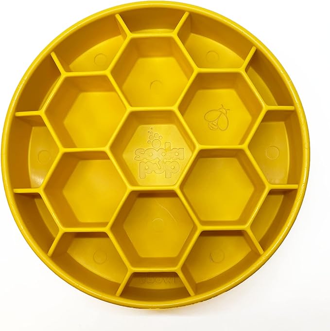 Sodapup Honeycombe Yellow eBowl Slow Feeder