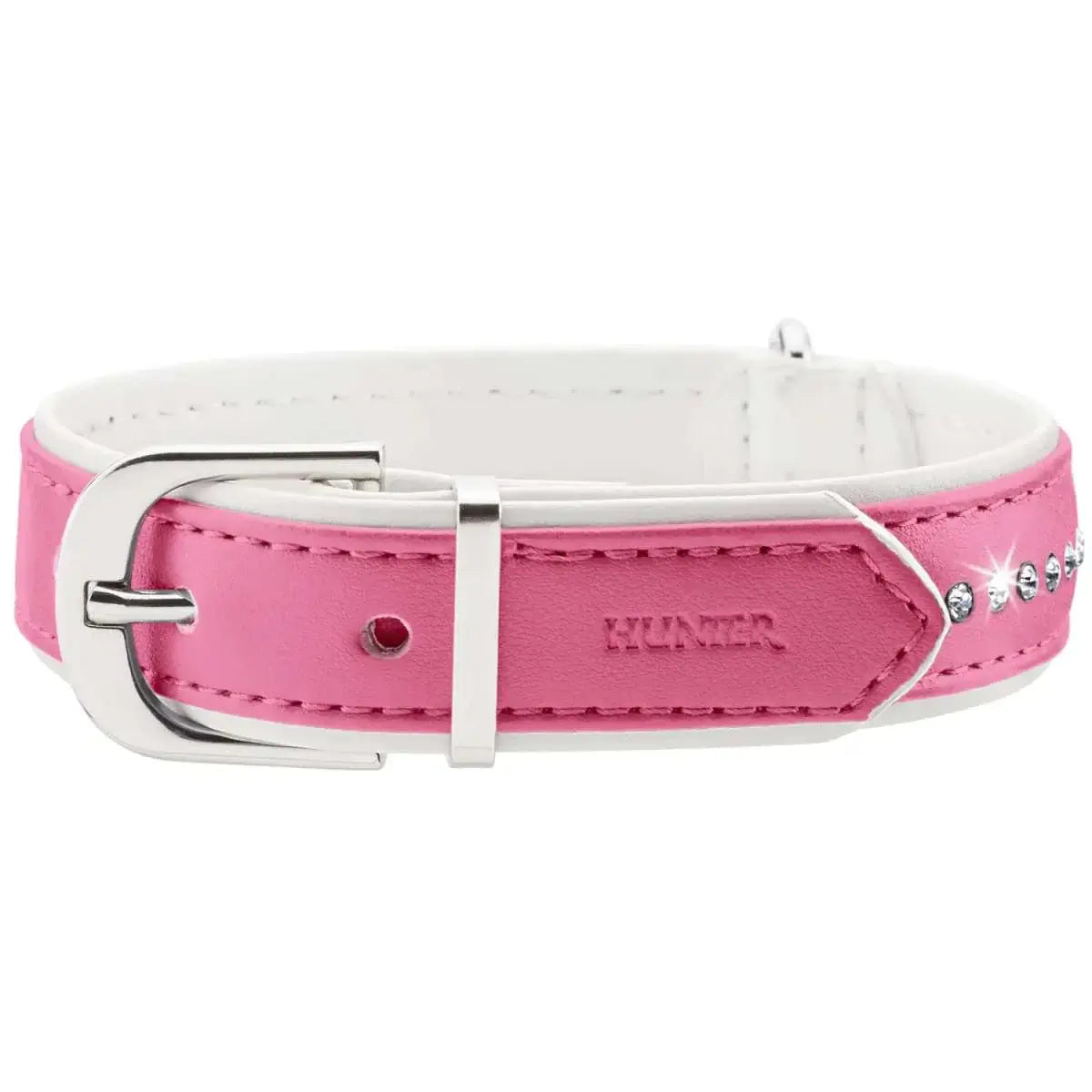 Collar Modern Art Luxus 27/XXS-XS Artificial leather pink/white