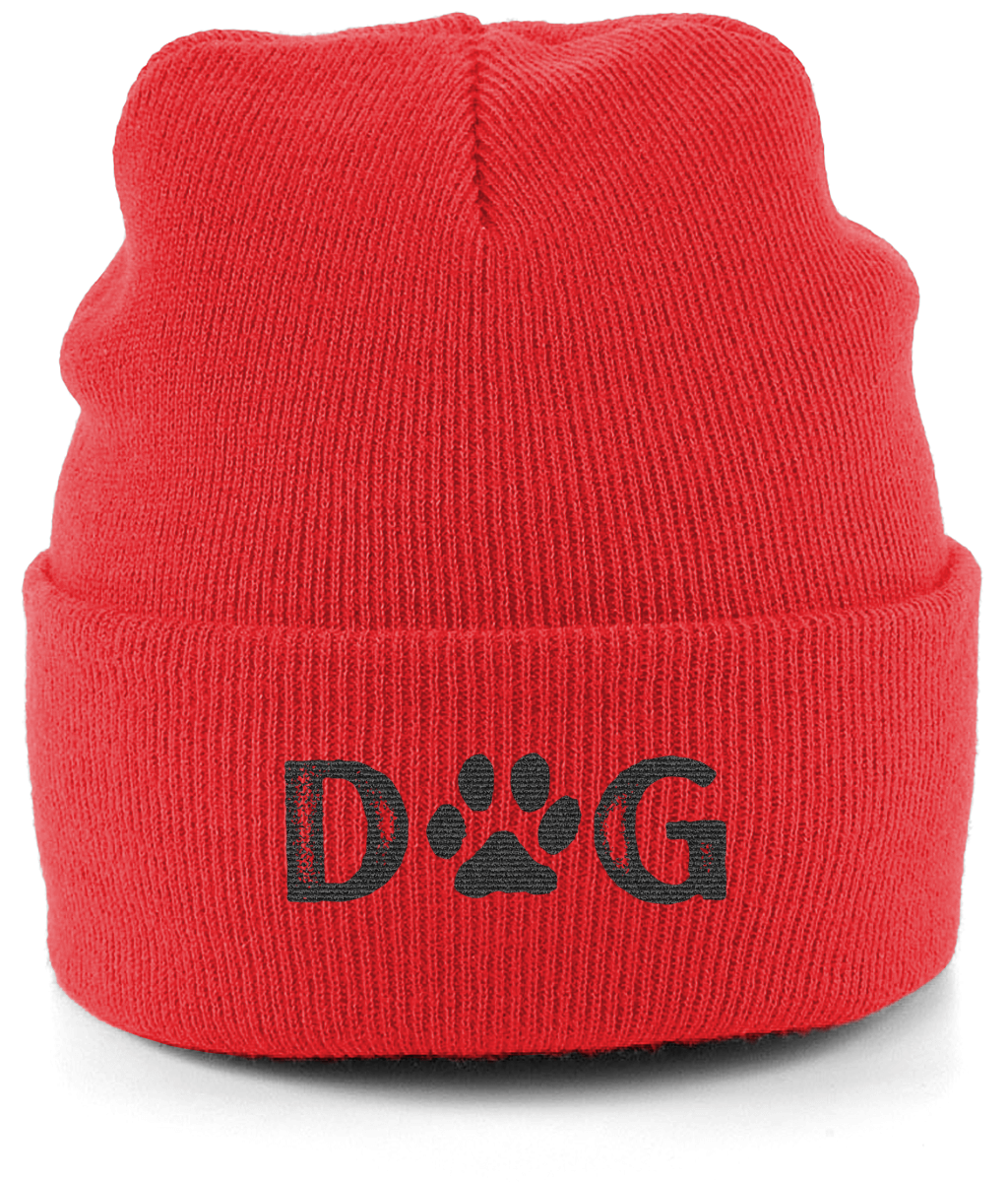 Dog Paw Cuffed Beanie