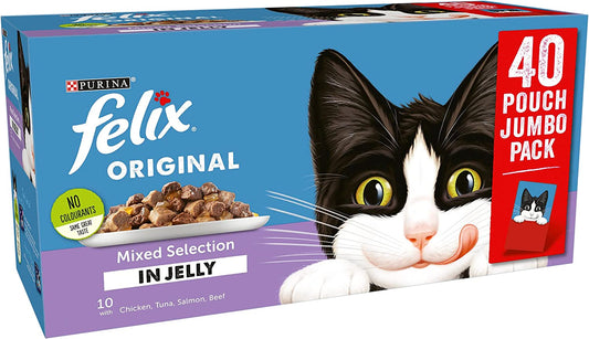 Felix Pouch Mixed Selection in Jelly 100g (40 Pack)
