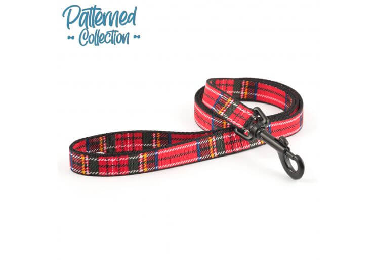 Ancol Nylon Tartan Lead Red 19mmx1m