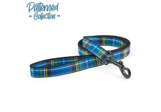 Ancol Nylon Tartan Lead Blue 19mmx1m