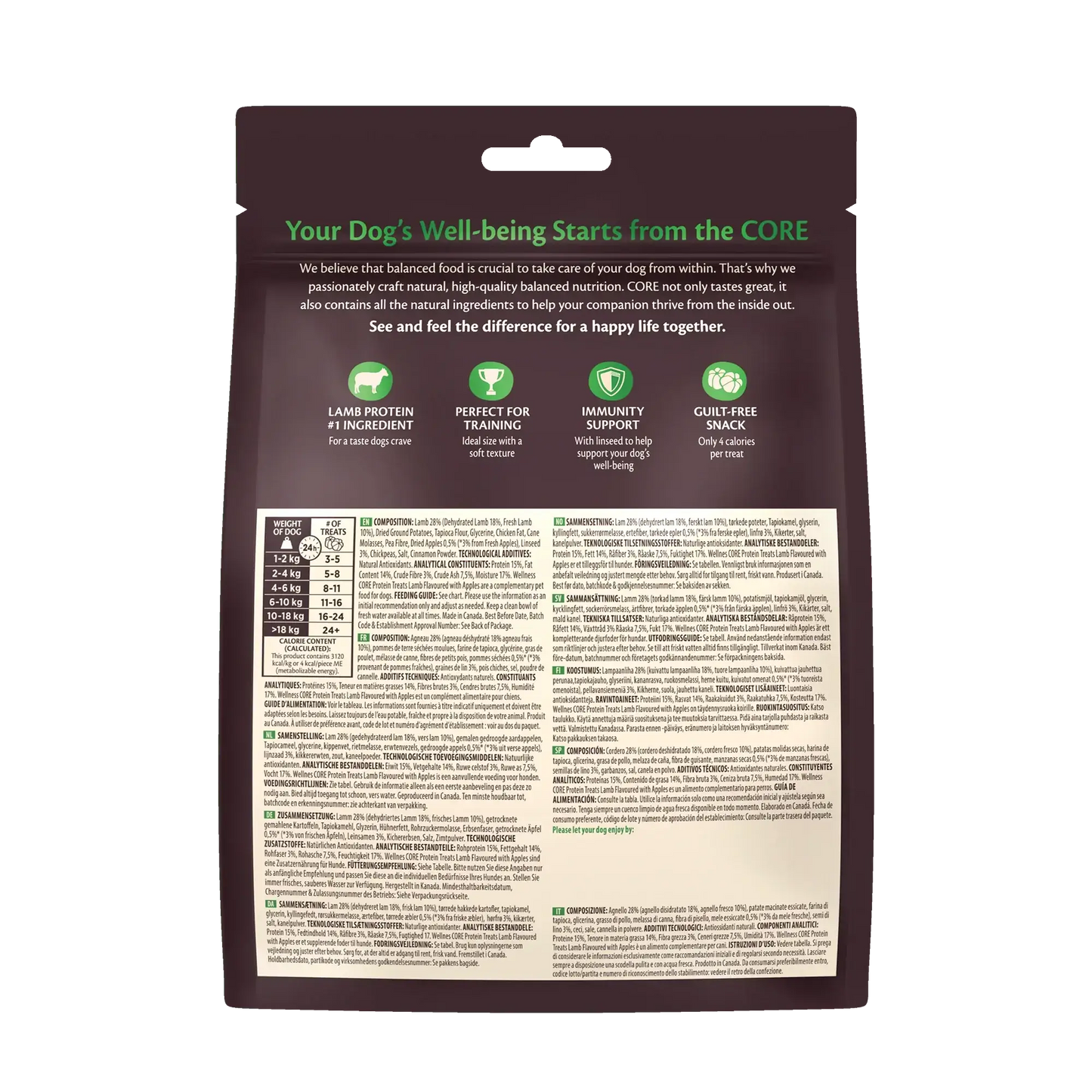 Wellness Core Training Treats Lamb Flavoured With Apple 170g