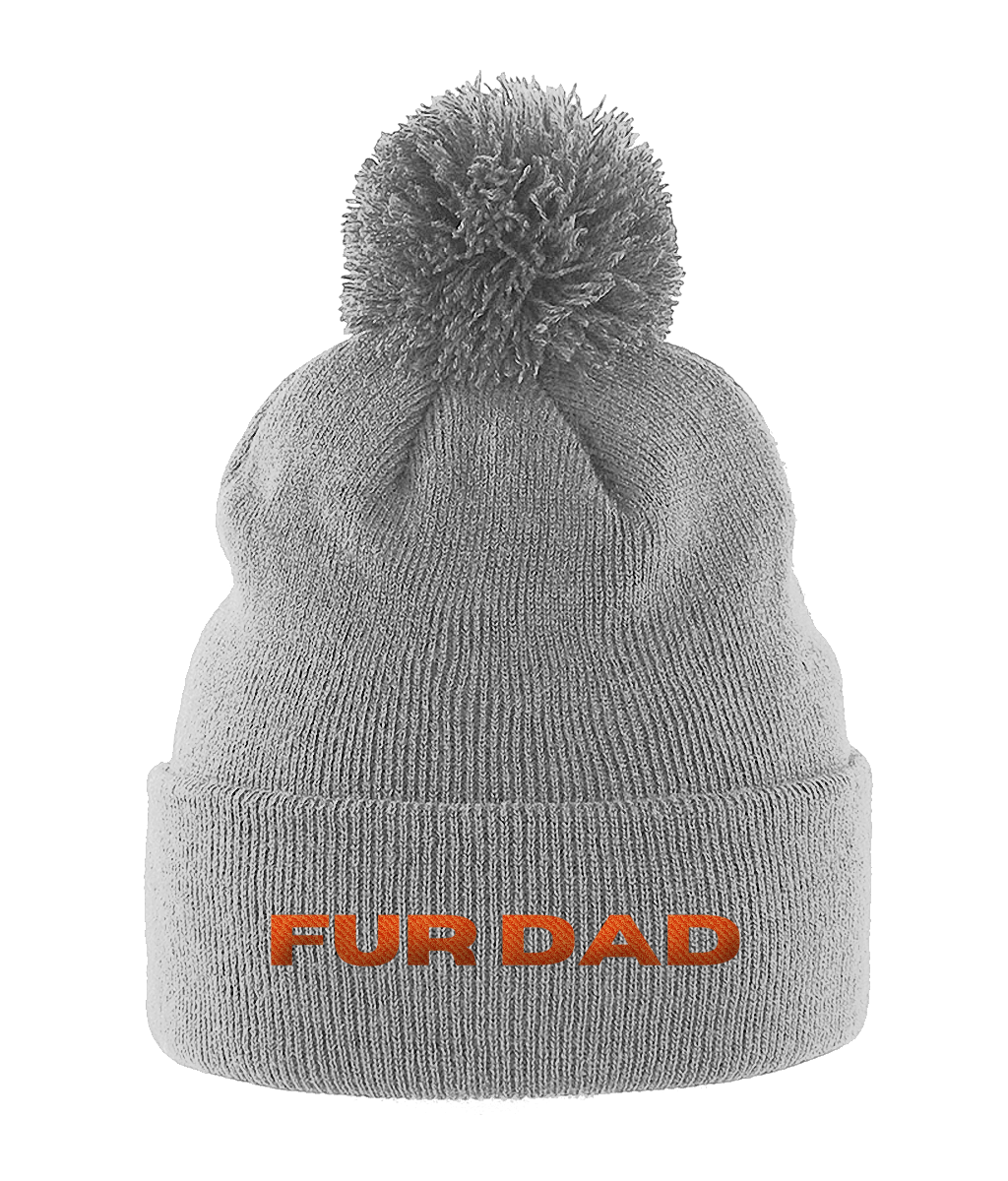 Pom Pom Beanie FUR DAD ORANGE TEXT