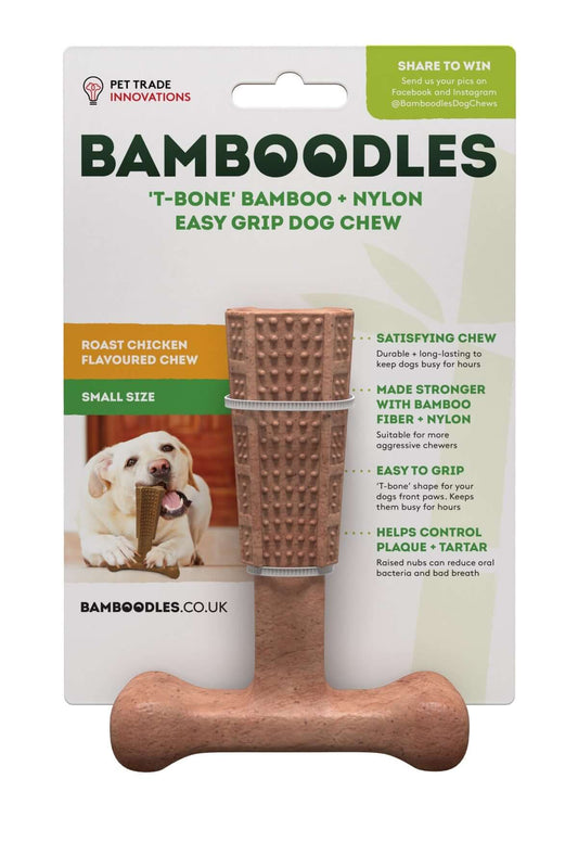 Bamboodles T-Bone Chew Toy for Dogs - Small Chicken