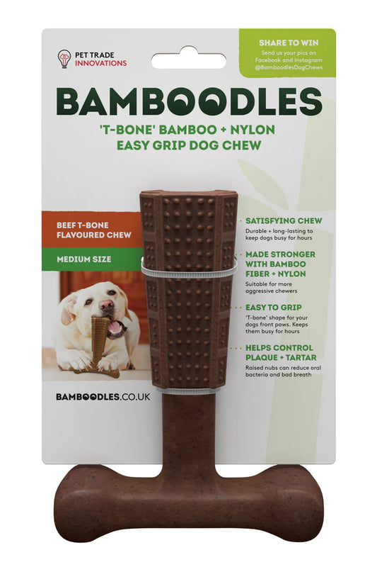 Bamboodles T-Bone Chew Toy - Medium Beef