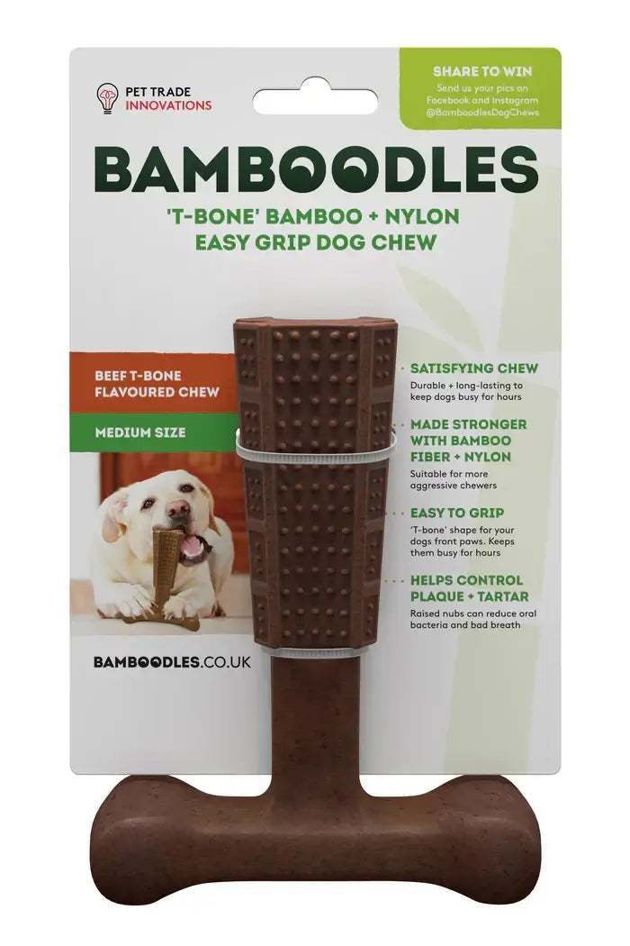 Bamboodles T-Bone Chew Toy - Medium Beef