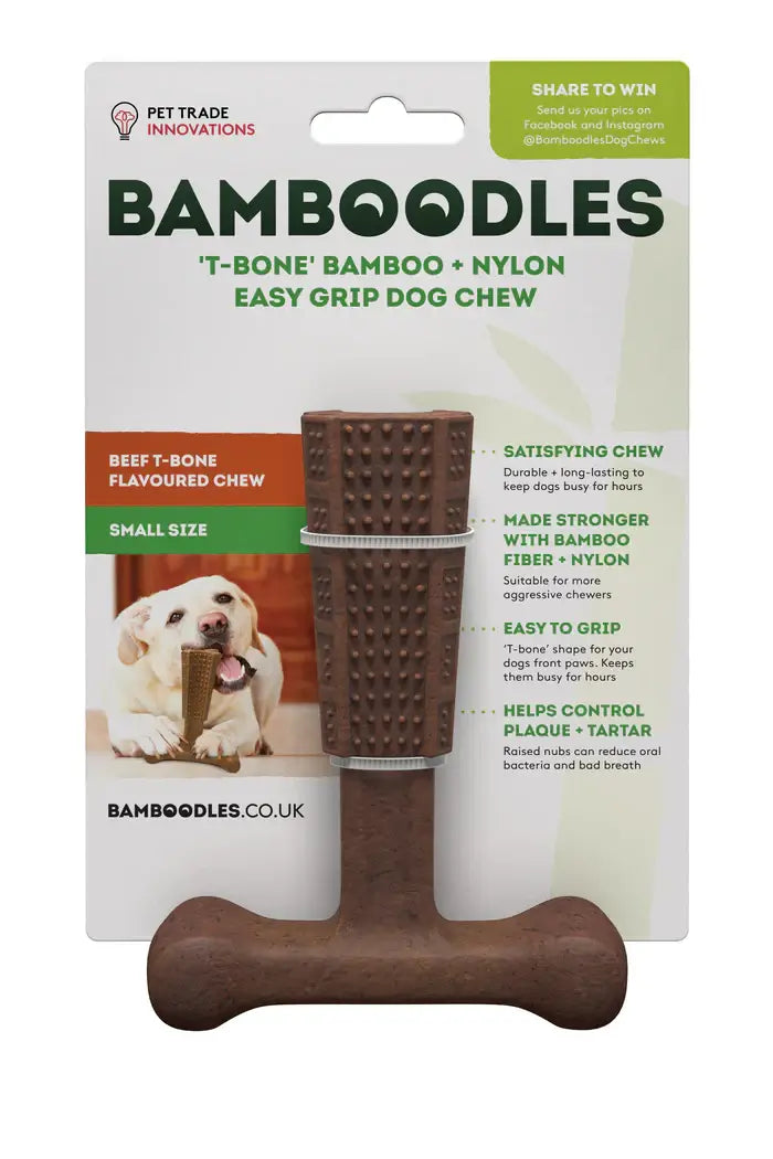 Bamboodles T-Bone Chew Toy - Small Beef