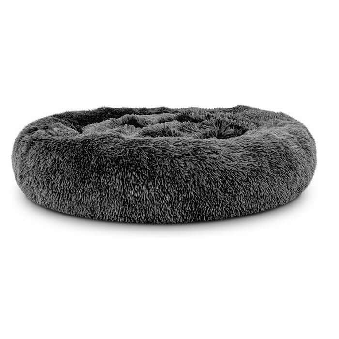 EcoPets Anti Anxiety Medium Black Donut Bed