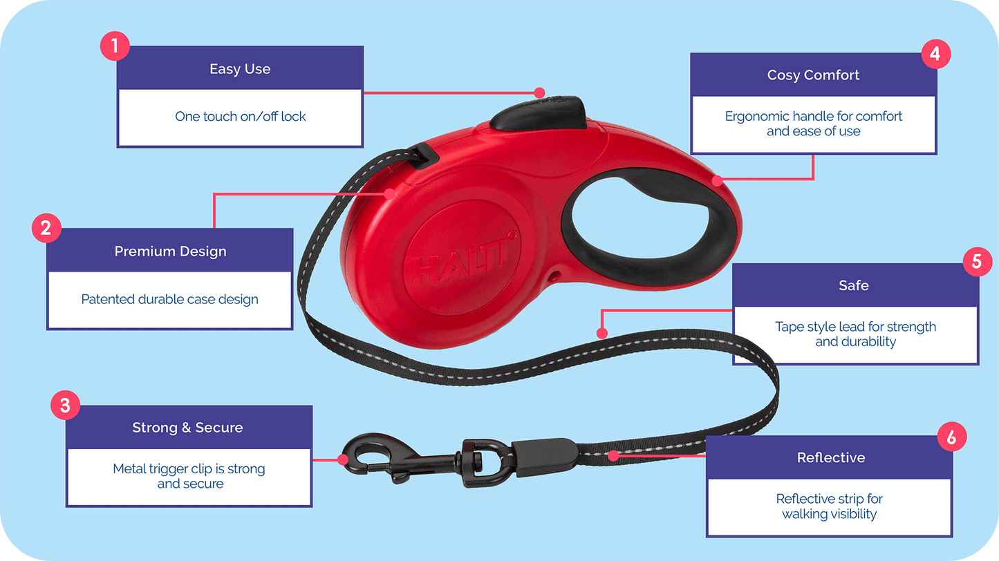 Halti Retractable Lead Black (L)