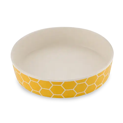 Beco Printed Bamboo Cat Bowl - Honeycomb