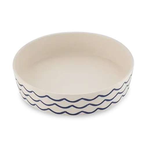 Beco Printed Bamboo Cat Bowl - Ocean Waves