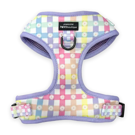 Pawsome Paws Boutique Pastel Plaid Adjustable Harness (M)