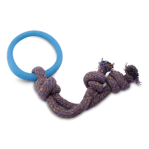 Beco Natural Rubber Hoop on Rope - Blue (Large)
