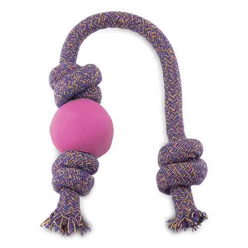 Beco Natural Rubber Ball on Rope - Pink (Small)