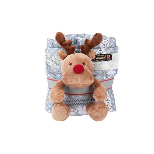 Scruffs Santa Paws Blanket & Toy Set Grey