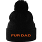 Pom Pom Beanie FUR DAD ORANGE TEXT