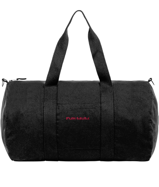 Duffle Bag | Embroidered FUR MUM Neon Pink Text