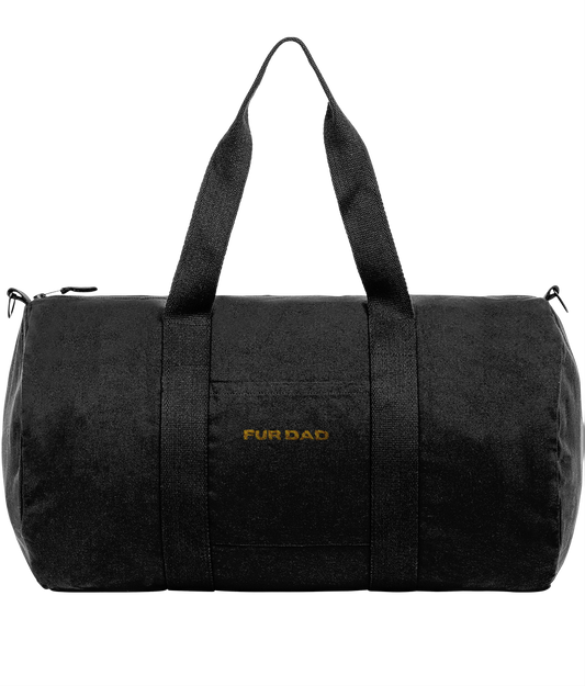 Duffle Bag | Embroidered FUR DAD YELLOW TEXT