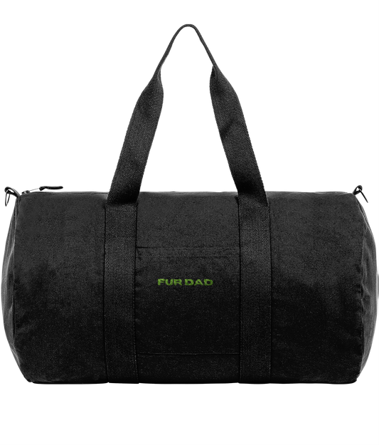 Duffle Bag | Embroidered FUR DAD NEON GREEN TEXT