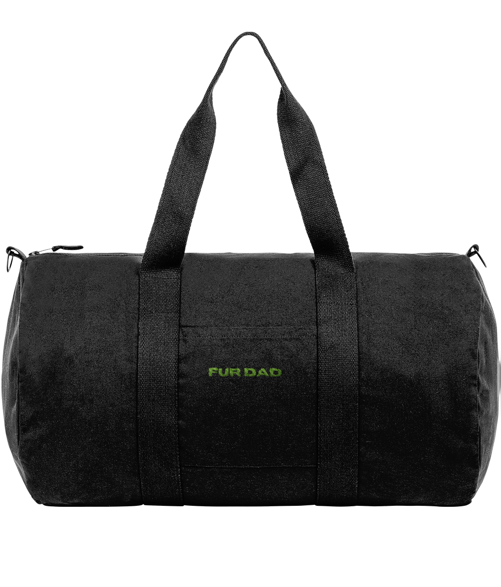 Duffle Bag | Embroidered FUR DAD NEON GREEN TEXT